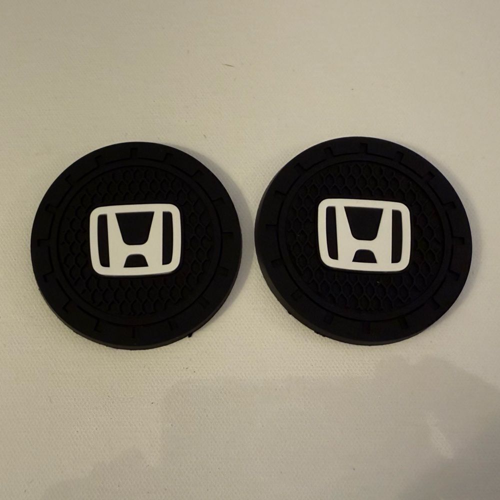 Honda Car Cup Coasters in Black Set of 2 NWT